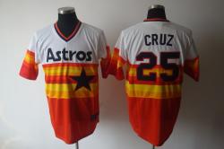 MLB Texas Rangers 25# Cruz white orange jerseys