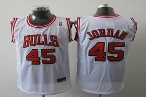 Chicago Bulls 45 Jordan WHITE Jerseys