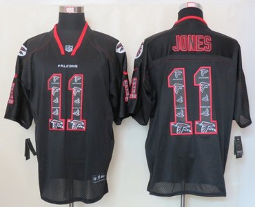 2012 NEW NFL Atlanta Falcons 11 Julio Jones Lights Out Black Elite Jerseys
