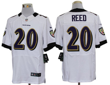 2012 NEW NFL Baltimore Ravens #20 Ed Reed White Jerseys (Elite)