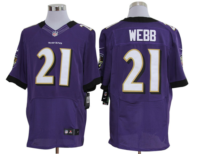 2012 NEW NFL Baltimore Ravens #21 Lardarius Webb Purple Jerseys (Elite)
