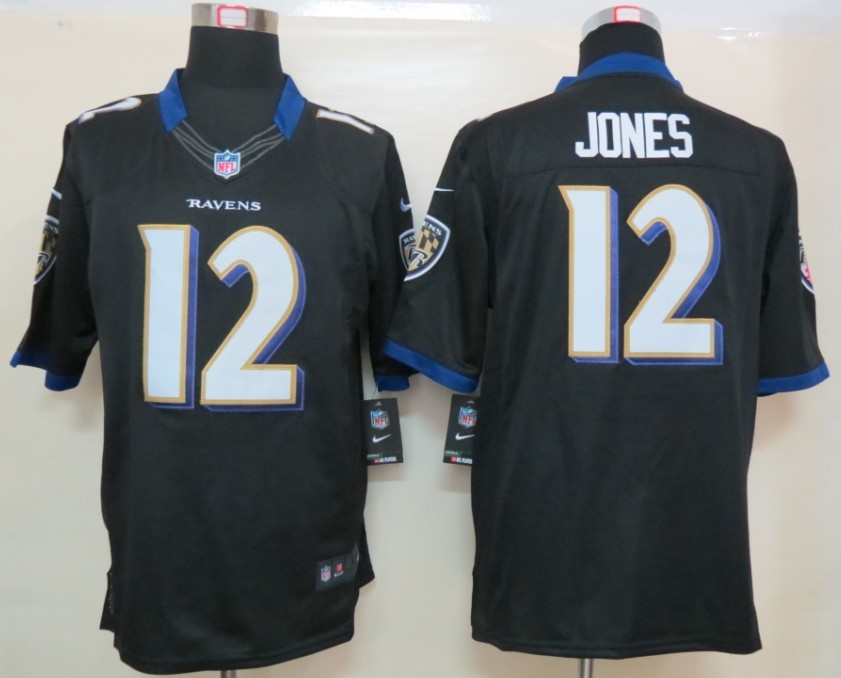 2012 NEW NFL Baltimore Ravens 12 Jones Black Jerseys (Limited) 2012 NEW NFL Baltimore Ravens 12 Jones Black Jerseys (Limited)