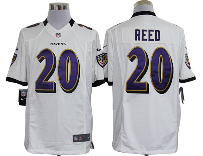 2012 NEW NFL Baltimore Ravens 20 Ed Reed White Jerseys (Limited)