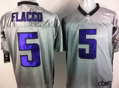 2012 NEW NFL Baltimore Ravens 5 Joe Flacco Grey Shadow Jerseys