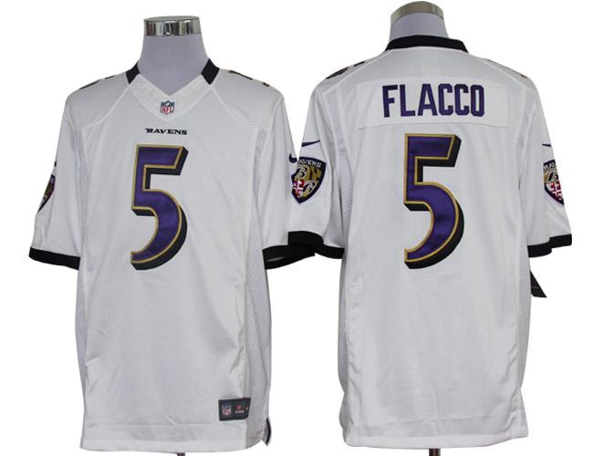 2012 NEW NFL Baltimore Ravens 5 Joe Flacco White Jerseys (Limited)