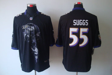 2012 NEW NFL Baltimore Ravens 55 Terrell Suggs Black Jerseys (Helmet Tri-Blend Limited 2012 NEW NFL Baltimore Ravens 55 Terrell Suggs Black Jerseys (Helmet Tri-Blend Limited