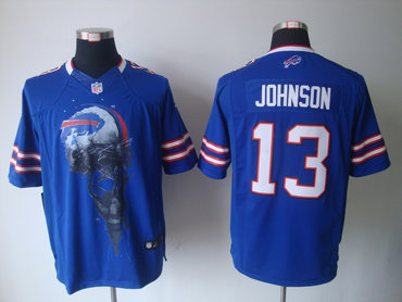 2012 NEW NFL Buffalo Bills 13 Steve Johnson Blue Jerseys (Helmet Tri-Blend Limited)