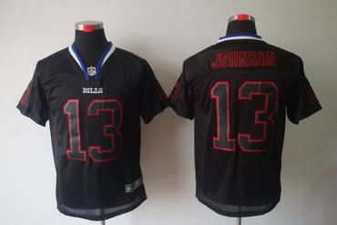 2012 NEW NFL Buffalo Bills 13 Steve Johnson Lights Out Black Elite Jerseys