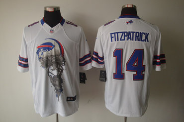 2012 NEW NFL Buffalo Bills 14 Ryan Fitzpatrick White Jerseys (Helmet Tri-Blend Limited)
