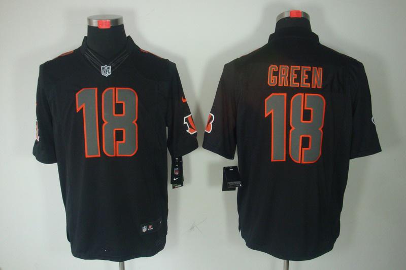 2012 NEW NFL Cincinnati Bengals 18 A.J. Green Black Jerseys (Impact Limited)