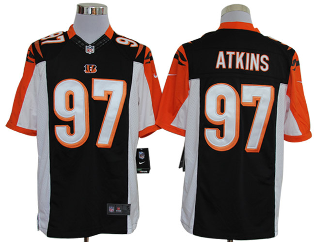 2012 NEW NFL Cincinnati Bengals 97 Geno Atkins Black Jerseys (Limited)