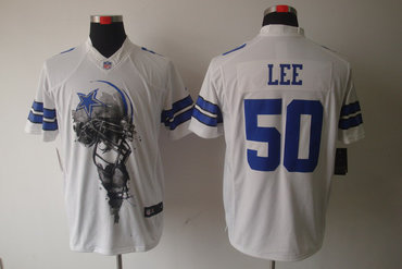 2012 NEW NFL Dallas Cowboys 50 Sean Lee White Jerseys (Helmet Tri-Blend Limited) 2012 NEW NFL Dallas Cowboys 50 Sean Lee White Jerseys (Helmet Tri-Blend Limited)