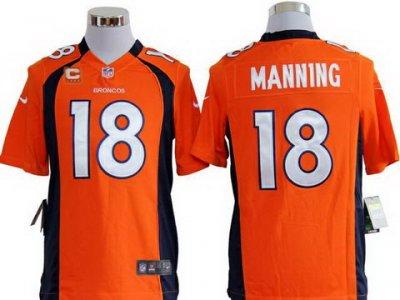 2012 NEW NFL Denver Broncos 18 Peyton Manning Orange Jerseys C Patch(Game)