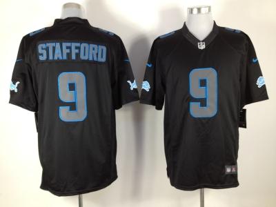 2012 NEW NFL Detroit Lions  9 Matthew Stafford Black Jerseys (Impact Limited)