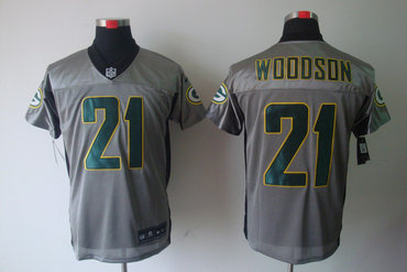 2012 NEW NFL Green Bay Packers 21 Charles Woodson Grey Shadow Jerseys