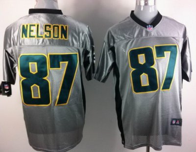 2012 NEW NFL Green Bay Packers 87 Jordy Nelson Grey Shadow Jerseys