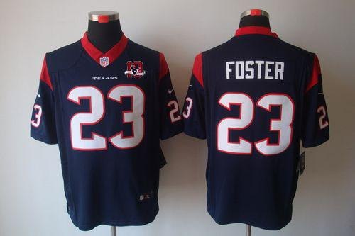 2012 NEW NFL Houston Texans 23 Arian Foster Blue Jerseys W 10th Patch (Limited) 2012 NEW NFL Houston Texans 23 Arian Foster Blue Jerseys W 10th Patch (Limited)