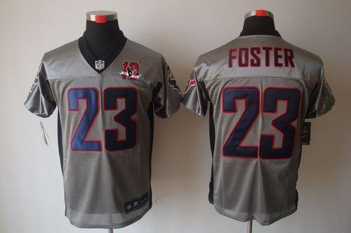 2012 NEW NFL Houston Texans 23 Arian Foster Grey Shadow Jerseys W 10th Patch