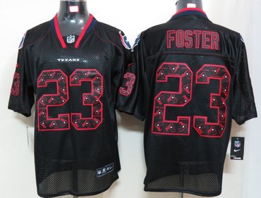 2012 NEW NFL Houston Texans 23 Arian Foster Lights Out Black Elite Jerseys