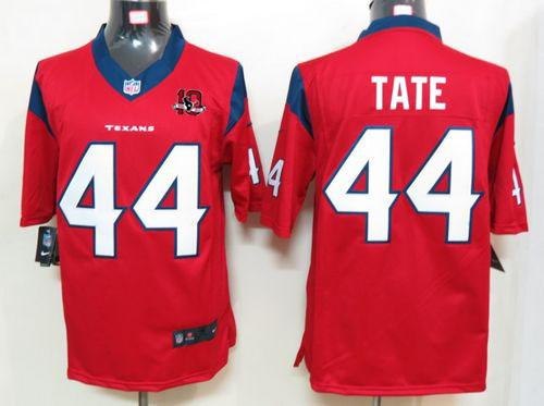 2012 NEW NFL Houston Texans 44 Ben Tate Red Jerseys W 10th Patch (Limited)