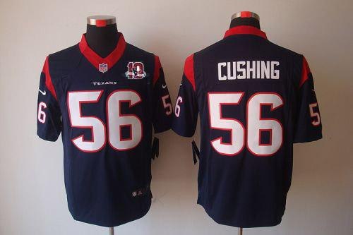2012 NEW NFL Houston Texans 56 Brian Cushing Blue Jerseys W 10th Patch (Limited)