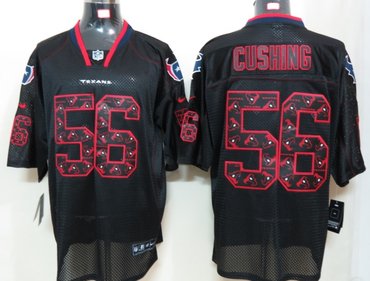 2012 NEW NFL Houston Texans 56 Brian Cushing Lights Out Black Elite Jerseys