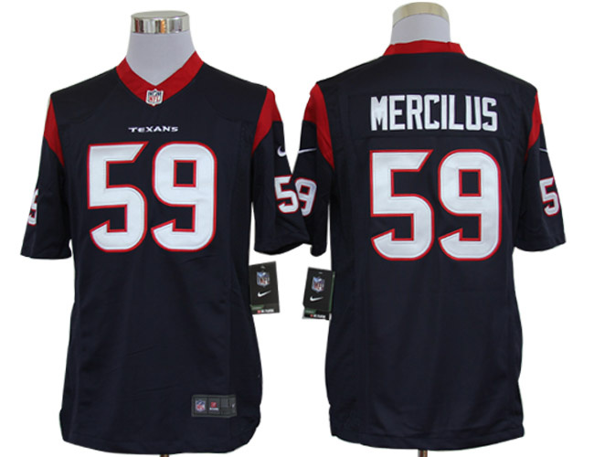 2012 NEW NFL Houston Texans 59 Whitney Mercilus Blue Jerseys (Limited)