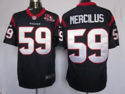 2012 NEW NFL Houston Texans 59 Whitney Mercilus Blue Jerseys W 10th Patch(Game) 2012 NEW NFL Houston Texans 59 Whitney Mercilus Blue Jerseys W 10th Patch(Game)