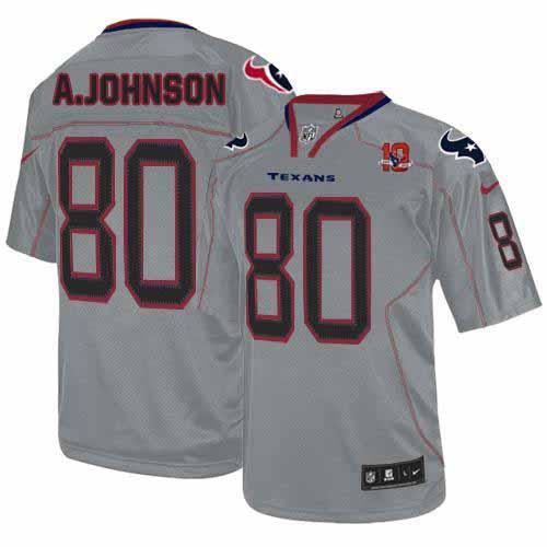 2012 NEW NFL Houston Texans 80 Andre Johnson Grey Jerseys W 10th Patch(Elite) 2012 NEW NFL Houston Texans 80 Andre Johnson Grey Jerseys W 10th Patch(Elite)