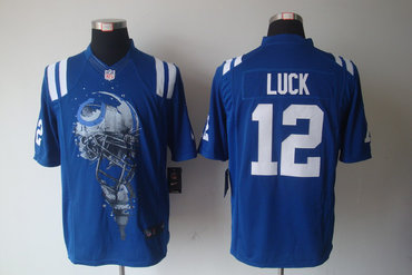 2012 NEW NFL Indianapolis Colts 12 Andrew Luck Blue Jerseys (Helmet Tri-Blend Limited) 2012 NEW NFL Indianapolis Colts 12 Andrew Luck Blue Jerseys (Helmet Tri-Blend Limited)