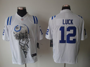 2012 NEW NFL Indianapolis Colts 12 Andrew Luck White Jerseys (Helmet Tri-Blend Limited) 2012 NEW NFL Indianapolis Colts 12 Andrew Luck White Jerseys (Helmet Tri-Blend Limited)