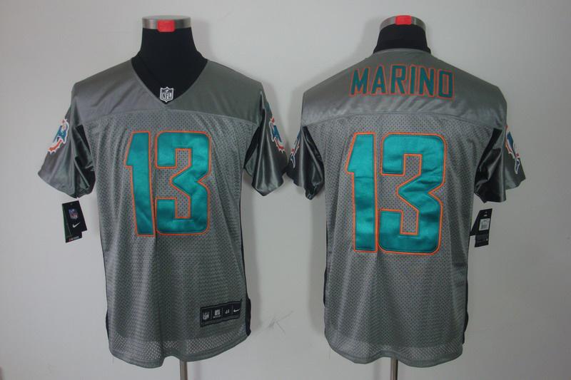 2012 NEW NFL Miami Dolphins 13 Dan Marino Grey Shadow Jerseys