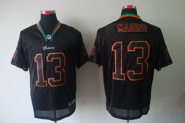 2012 NEW NFL Miami Dolphins 13 Dan Marino Lights Out Black Elite Jerseys