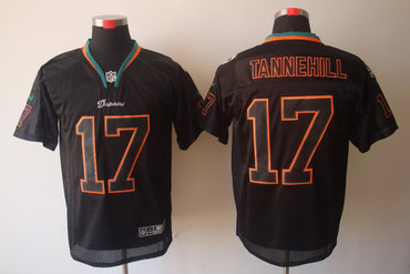 2012 NEW NFL Miami Dolphins 17 Ryan Tannehill Lights Out Black Elite Jerseys