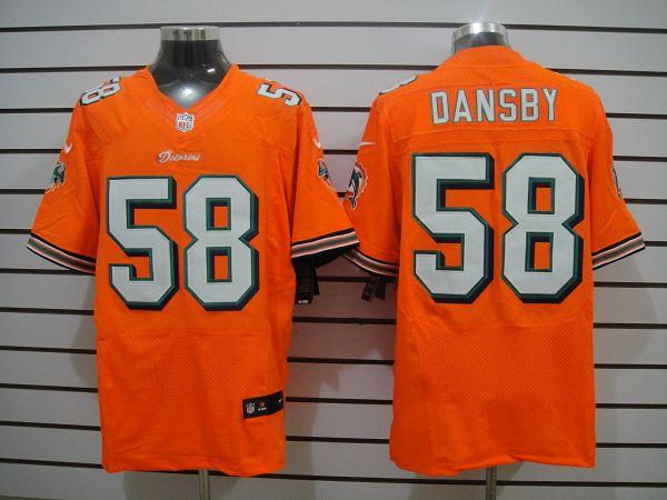 2012 NEW NFL Miami Dolphins 58 Karlos Dansby Orange Jerseys (Elite)