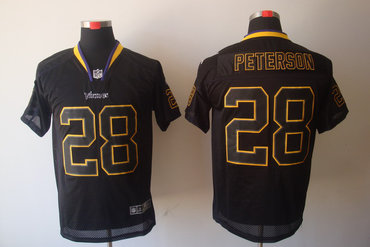 2012 NEW NFL Minnesota Vikings 28 Adrian Peterson Lights Out Black Elite Jerseys