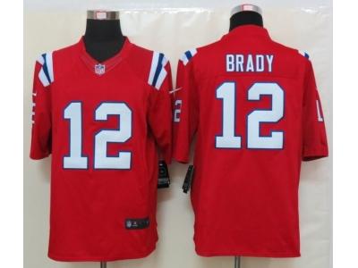 2012 NEW NFL New England Patriots 12 Tom Brady Red Jerseys(Limited)
