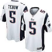 2012 NEW NFL New England Patriots 5 Tim Tebow White Jerseys (Game)