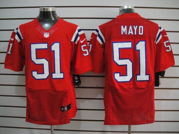 2012 NEW NFL New England Patriots 51 Jerod Mayo Red Jerseys (Elite)