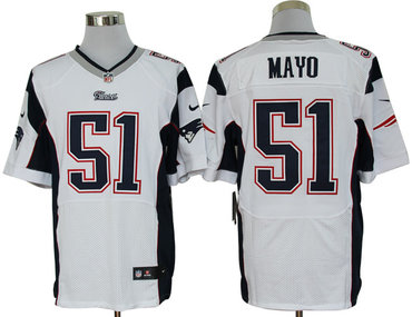 2012 NEW NFL New England Patriots 51 Jerod Mayo White Jerseys (Elite)