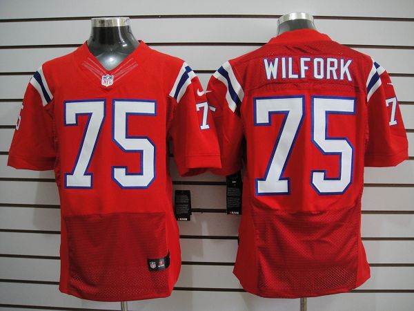 2012 NEW NFL New England Patriots 75 Wilfork Red Jerseys (Elite)