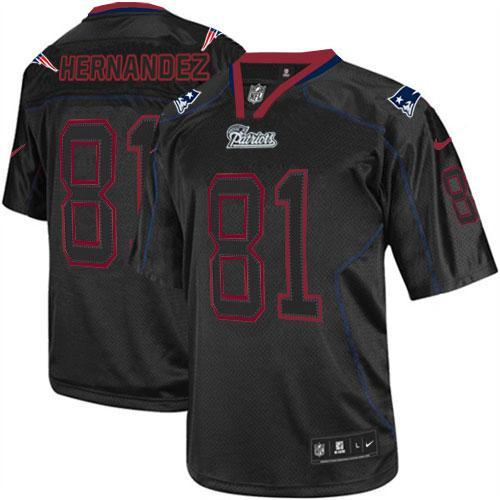 2012 NEW NFL New England Patriots 81 Aaron Hernandez Lights Out Black Elite Jerseys