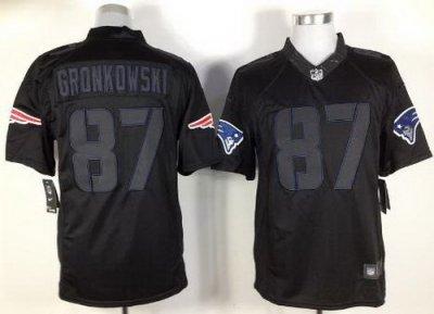 2012 NEW NFL New England Patriots 87 Rob Gronkowski Black Jerseys (Impact Limited)
