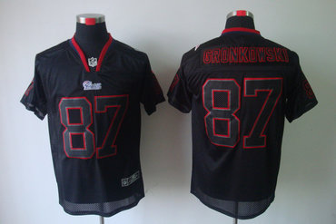2012 NEW NFL New England Patriots 87 Rob Gronkowski Lights Out Black Elite Jerseys