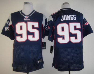 2012 NEW NFL New England Patriots 95 Chandler Jones Blue Jerseys (Elite)