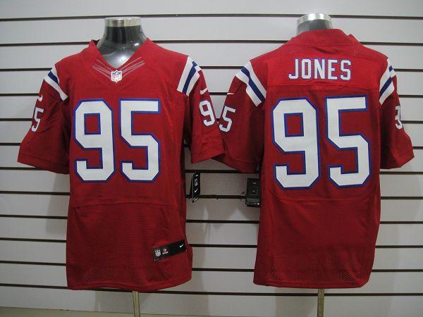 2012 NEW NFL New England Patriots 95 Jones Red Jerseys (Elite