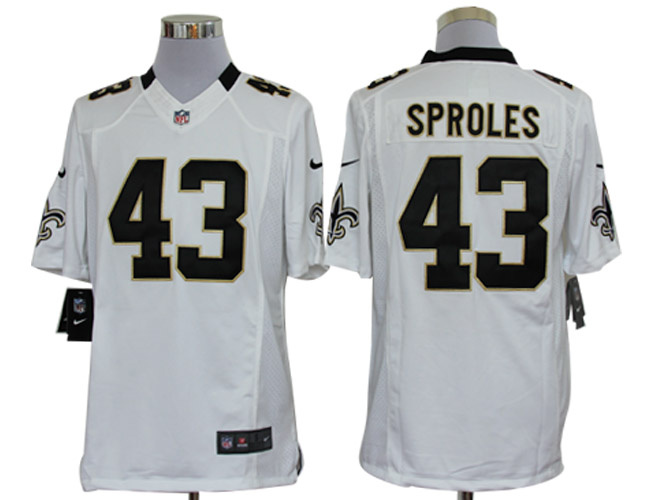 2012 NEW NFL New Orleans Saints 43 Darren Sproles White Jerseys (Limited) 2012 NEW NFL New Orleans Saints 43 Darren Sproles White Jerseys (Limited)