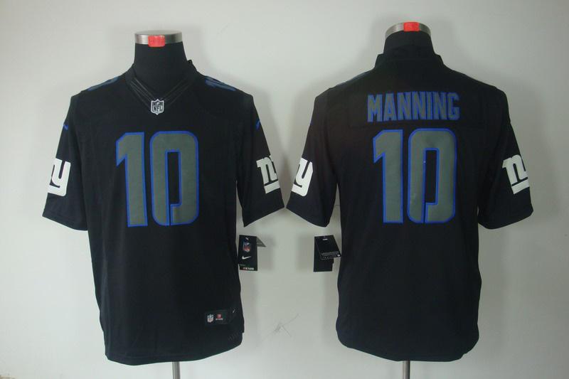 2012 NEW NFL New York Giants 10 Eli Manning Black Jerseys (Impact Limited)