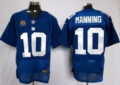 2012 NEW NFL New York Giants 10 Eli Manning Blue Jerseys C Patch(Elite)