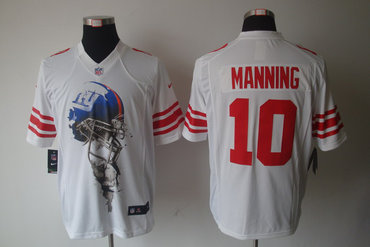 2012 NEW NFL New York Giants 10 Eli Manning White Jerseys (Helmet Tri-Blend Limited)